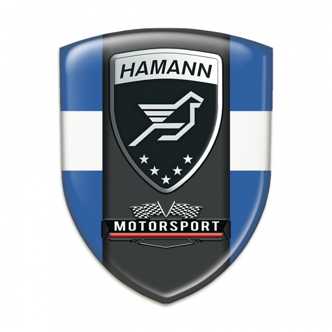 Hamann Silicone Emblem Blue with White Band and Central Black Panel 