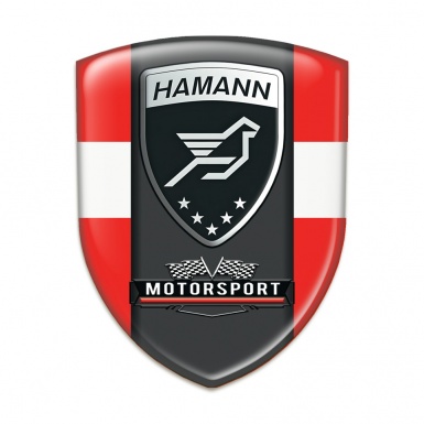 Hamann Resin Sticker Red with White Band and Central Black Panel 