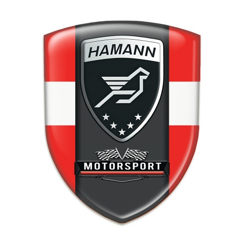 Hamann Resin Sticker Red with White Band and Central Black Panel 