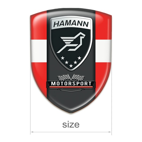 Hamann Resin Sticker Red with White Band and Central Black Panel 