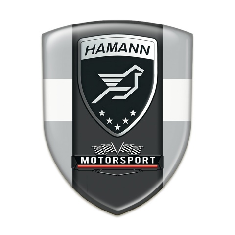Hamann Motorsport 3D Gel Emblem Grey with White Band and Black Central Panel 
