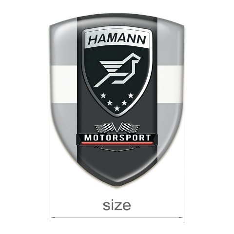 Hamann Motorsport 3D Gel Emblem Grey with White Band and Black Central Panel 