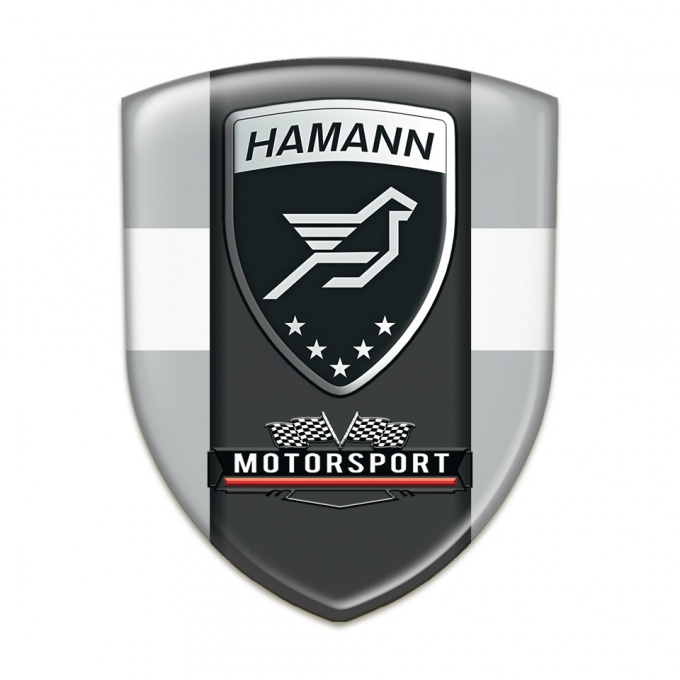 Hamann Motorsport 3D Gel Emblem Grey with White Band and Black Central Panel 