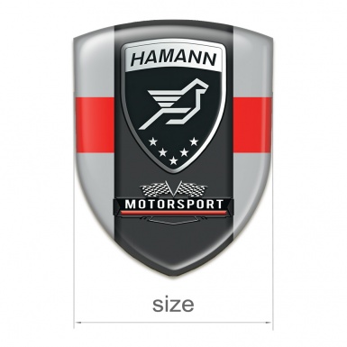 Hamann Tuning Badge  Grey with Red Band and black Logo panel 