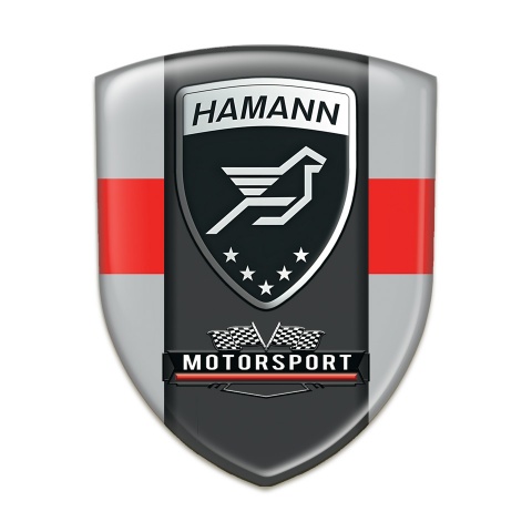 Hamann Tuning Badge  Grey with Red Band and black Logo panel 