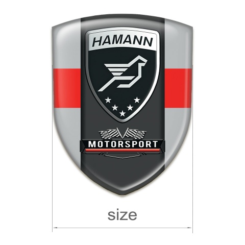 Hamann Tuning Badge  Grey with Red Band and black Logo panel 