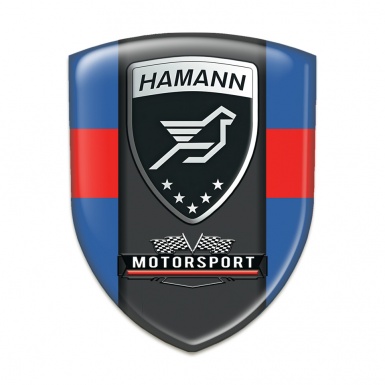 Hamann Car Accessories Badge Blue with Red Band and Black logo Panel 