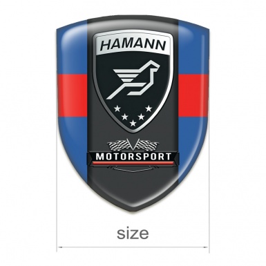 Hamann Car Accessories Badge Blue with Red Band and Black logo Panel 