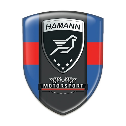 Hamann Car Accessories Badge Blue with Red Band and Black logo Panel 