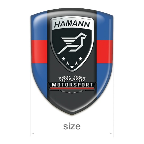 Hamann Car Accessories Badge Blue with Red Band and Black logo Panel 
