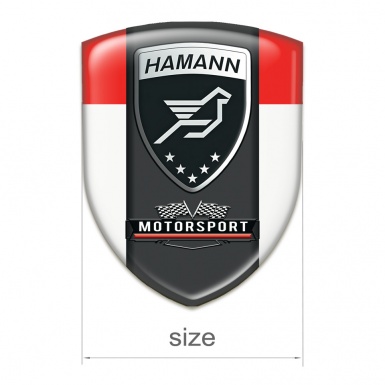Hamann  Silicone Car Decal Badge White Red with Black Logo Panel 