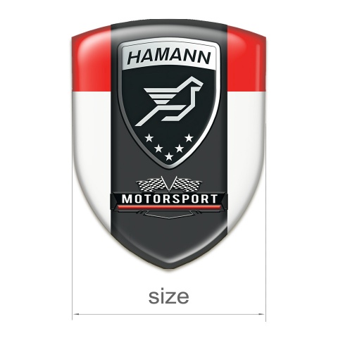 Hamann  Silicone Car Decal Badge White Red with Black Logo Panel 