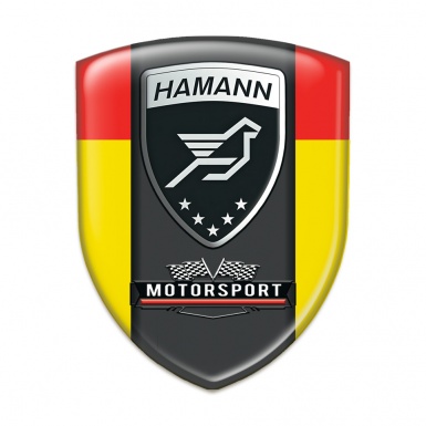 Hamann Silicone Car Decal Badge Yellow Red and graphite Logo Panel 