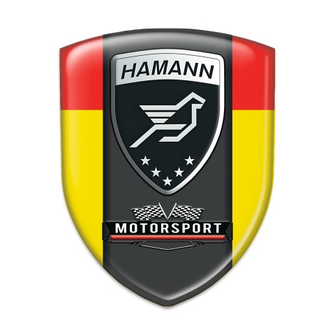 Hamann Silicone Car Decal Badge Yellow Red and graphite Logo Panel 