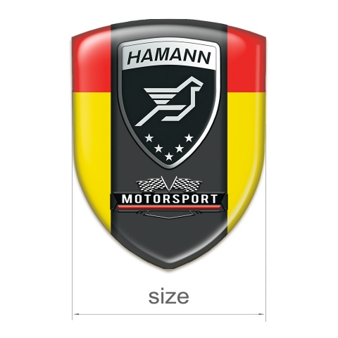 Hamann Silicone Car Decal Badge Yellow Red and graphite Logo Panel 