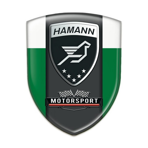 Hamann Auto Emblem Green White with Black Logo Panel 