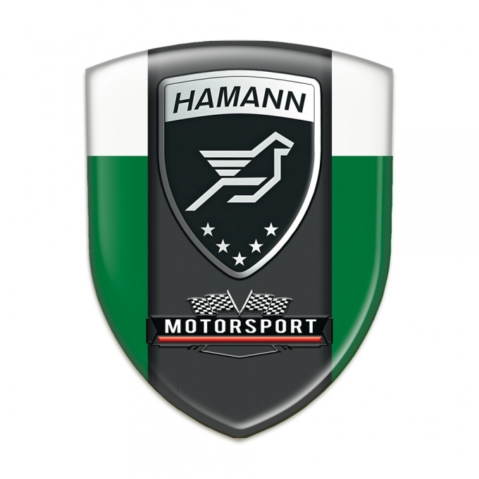 Hamann Auto Emblem Green White with Black Logo Panel 