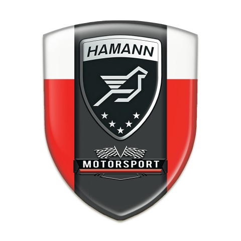 Hamann Emblem Badge Logo Red White with Black Logo Panel 