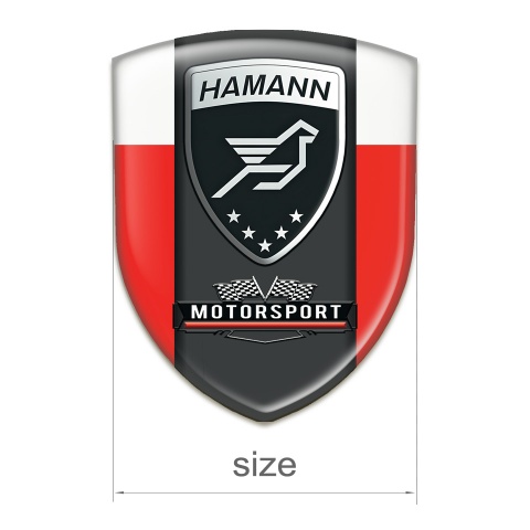 Hamann Emblem Badge Logo Red White with Black Logo Panel 
