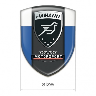 Hamann Emblem Badge Logo Blue White with Black Logo Panel 