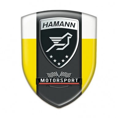 Hamann Logo Emblem Yellow White with Black Logo Panel 