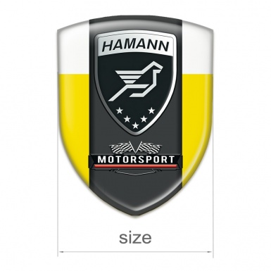 Hamann Logo Emblem Yellow White with Black Logo Panel 