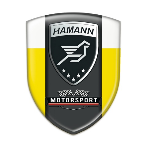 Hamann Logo Emblem Yellow White with Black Logo Panel 