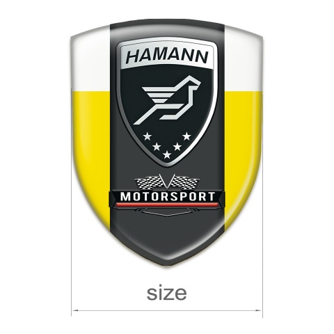 Hamann Logo Emblem Yellow White with Black Logo Panel 