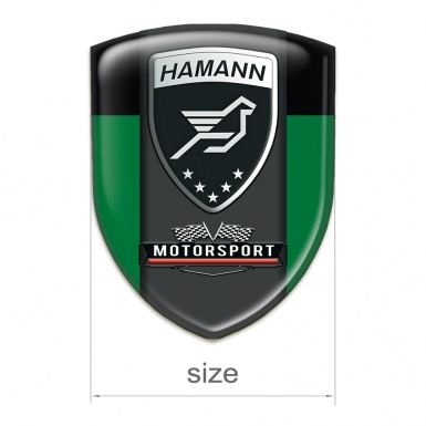 Hamann Self Adhesive Emblem Logo Green Black with Graphite logo Panel 
