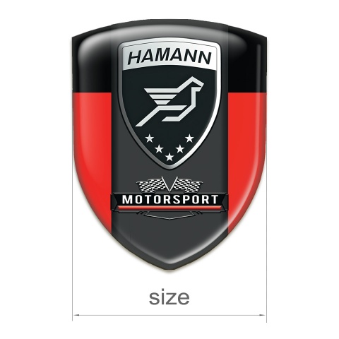 Hamann Domed Emblem red Black with Graphite Logo Panel 