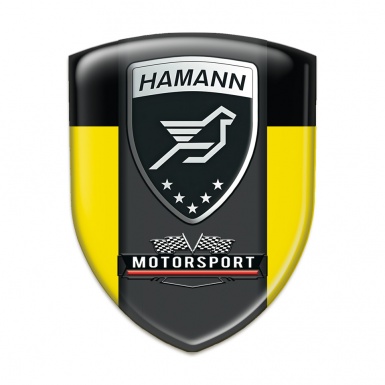 Hamann 3D Gel Emblem Yellow Black and Graphite Logo Panel 