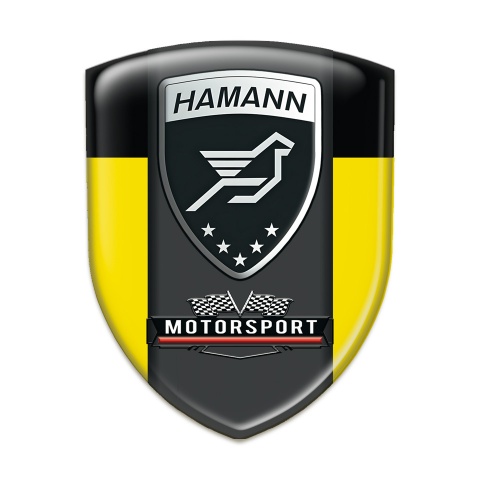 Hamann 3D Gel Emblem Yellow Black and Graphite Logo Panel 