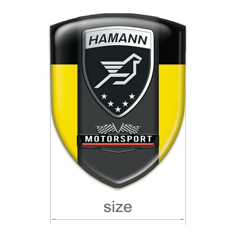 Hamann 3D Gel Emblem Yellow Black and Graphite Logo Panel 