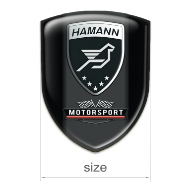 Hamann Car Accessories Badge Black Base with Graphite Logo Panel 
