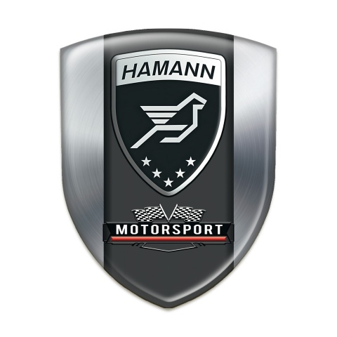 Hamann Self Adhesive Car logo Emblem Silver with Black Logo Panel 