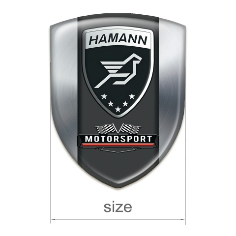 Hamann Self Adhesive Car logo Emblem Silver with Black Logo Panel 