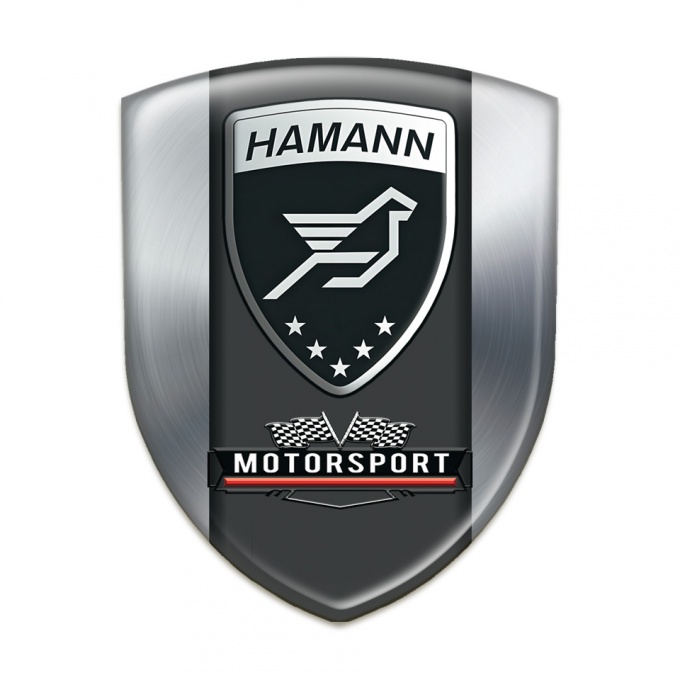 Hamann Self Adhesive Car logo Emblem Silver with Black Logo Panel 