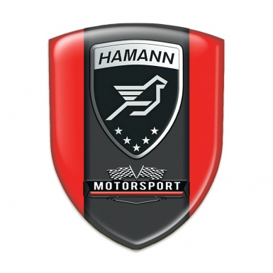 Hamann Silicone Car Decal Badge Red with Black Logo Panel 