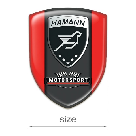 Hamann Silicone Car Decal Badge Red with Black Logo Panel 