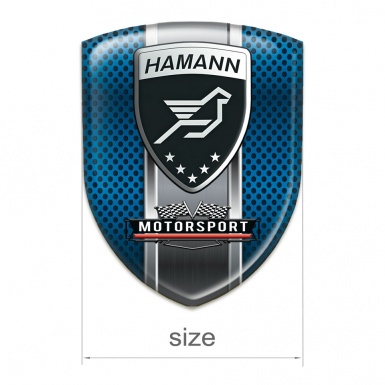 Hamann Logo Emblem Blue Perforated Base Motorsport Style 
