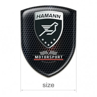 Hamann Auto Emblem Perforated Black base with Shadow Logo Effect 