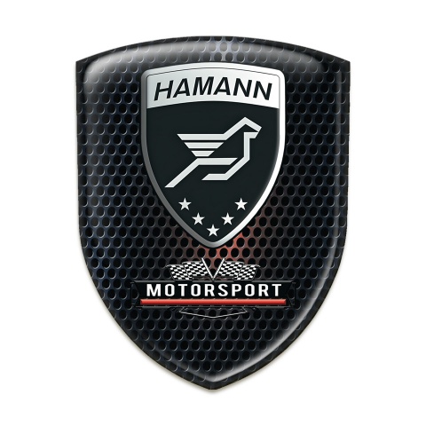 Hamann Auto Emblem Perforated Black base with Shadow Logo Effect 