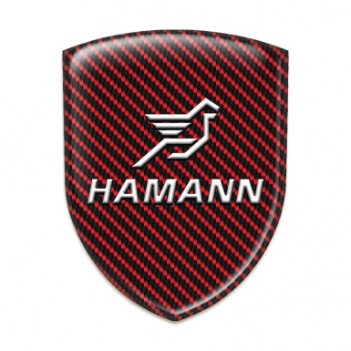 Hamann Emblem Badge Logo Red Carbon with White Logo 