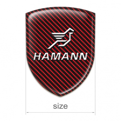 Hamann Emblem Badge Logo Red Carbon with White Logo 
