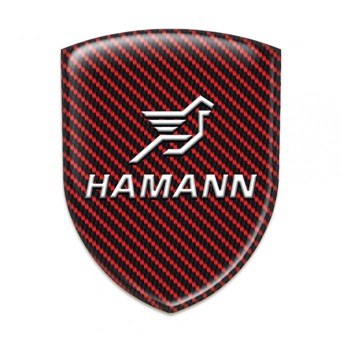 Hamann Emblem Badge Logo Red Carbon with White Logo 