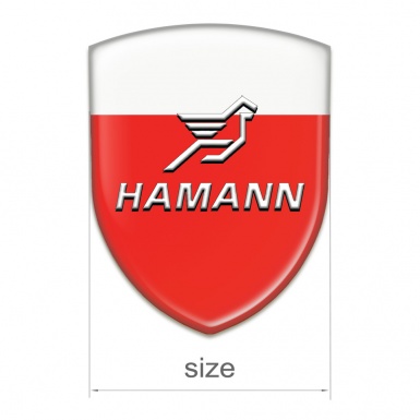 Hamann Domed Emblem Red White base White Logo 