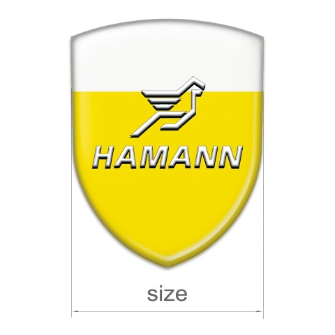 Hamann Resin Sticker Yellow White Base Classic Logo 