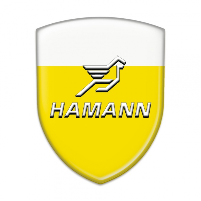 Hamann Resin Sticker Yellow White Base Classic Logo 