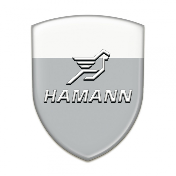 Hamann 3D Gel Emblem Grey White Base Classic Logo 