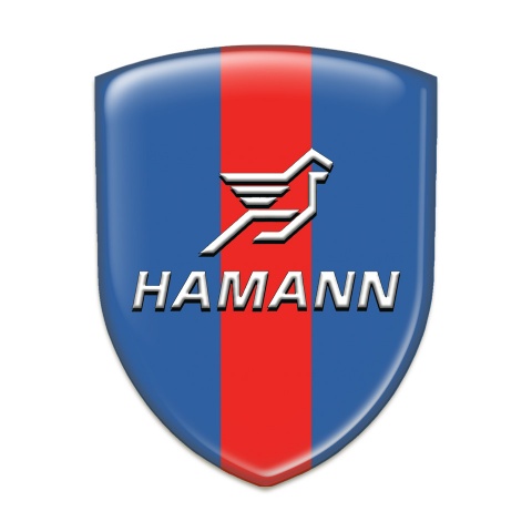 Hamann Car Accessories Badge Blue with Red Ribbon Pattern 
